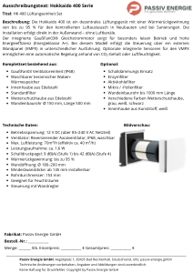 Ausschreibungstext HK400 Edelstahlausführung